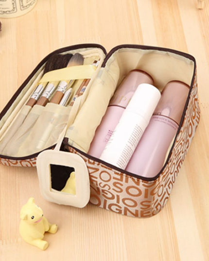 Kosmetyczka torba podróżna kuferek w brązowym kolorze