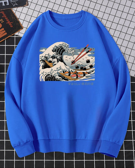 Męska bluza bez kaptura z nadrukowanym obrazkiem