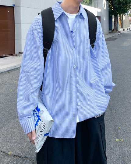 Męska koszula o kroju oversize w paski