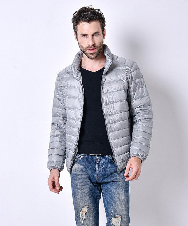 Męska kurtka zimowa pikowana ze stójką