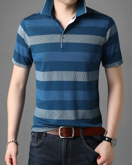 Męska koszulka polo w kolorowe paski
