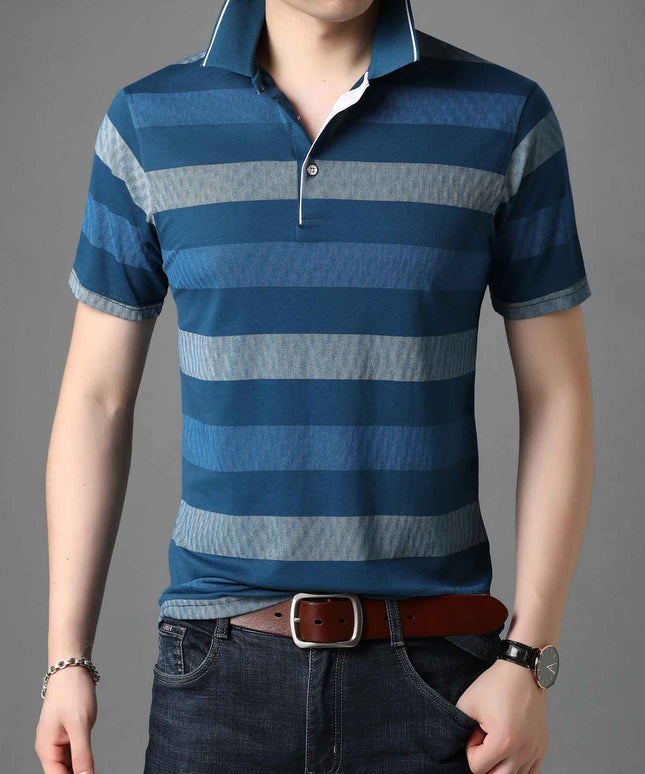 Męska koszulka polo w kolorowe paski