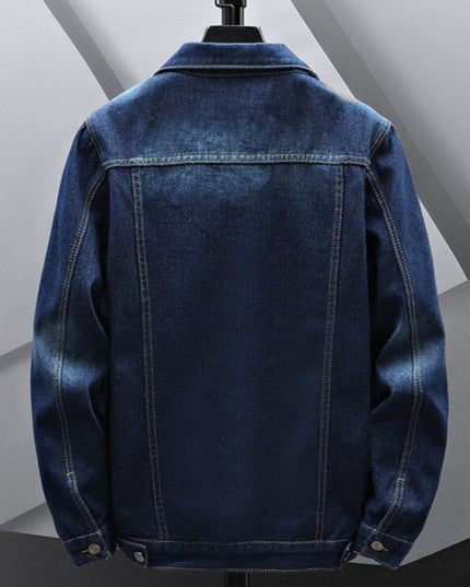 Męska kurtka jeansowa klasyczna z przeszyciami