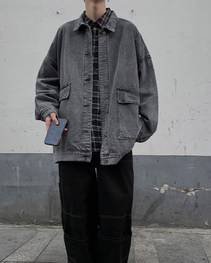 Męska kurtka jeansowa klasyczna oversize