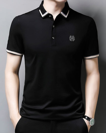 Męska koszulka polo z ozdobnym kołnierzykiem