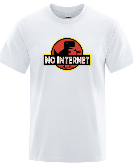 Męski T-shirt z napisem "NO INTERNET"
