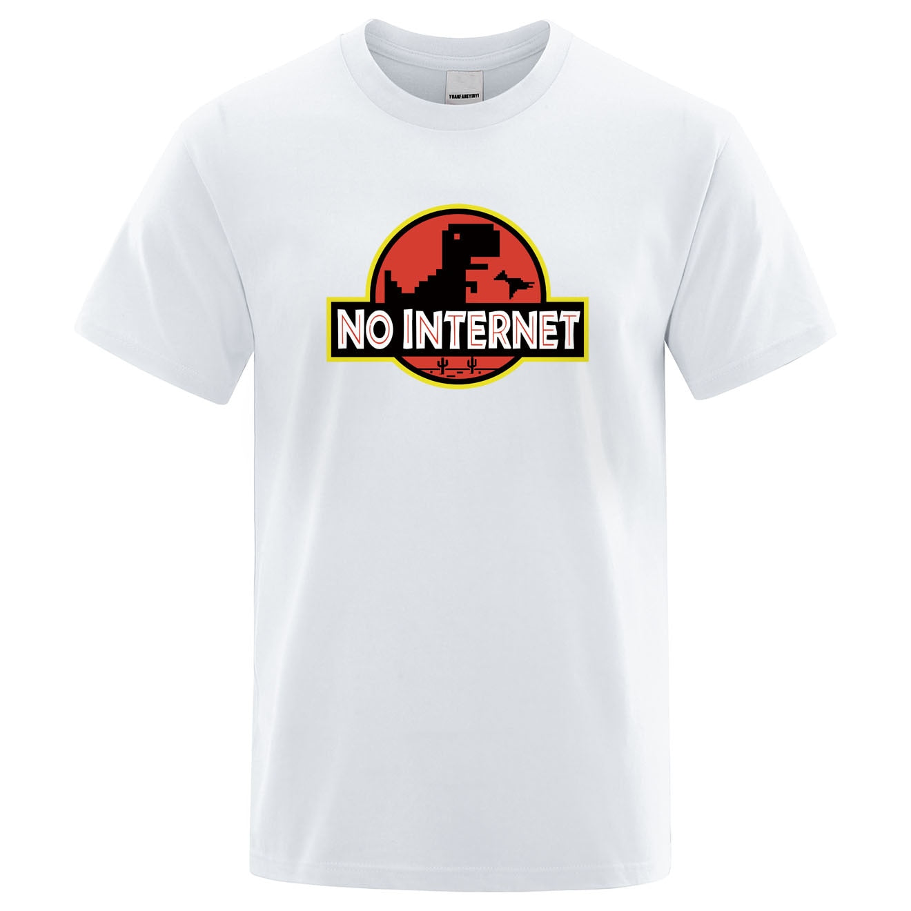 Męski T-shirt z napisem "NO INTERNET"