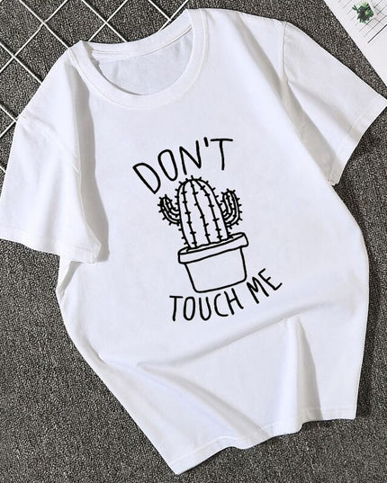 Damski T-shirt z nadrukiem ze wzorem kaktusa