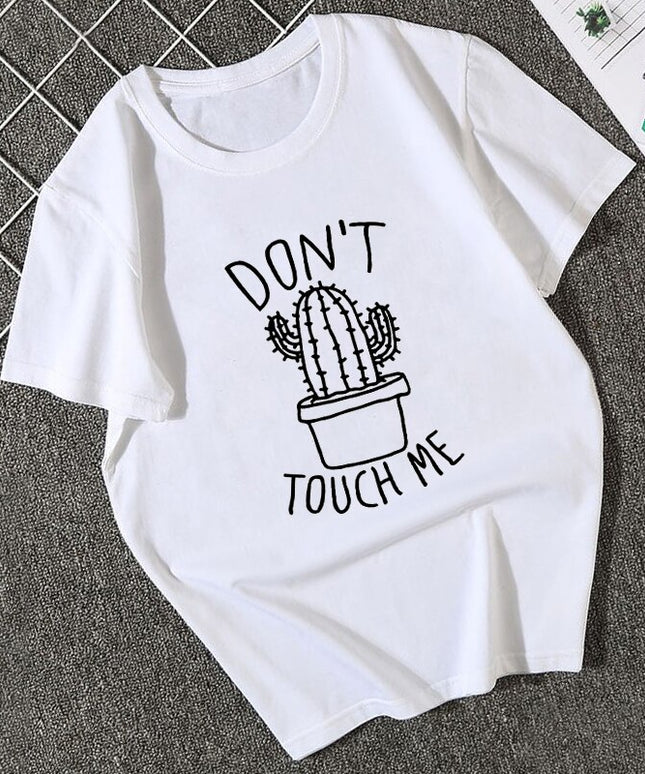 Damski T-shirt z nadrukiem ze wzorem kaktusa