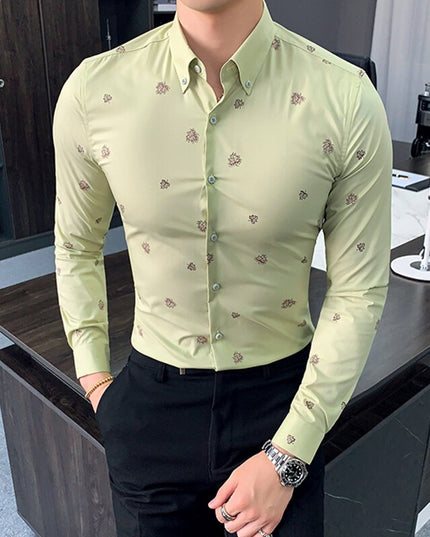 Męska koszula o dopasowanym kroju w listki