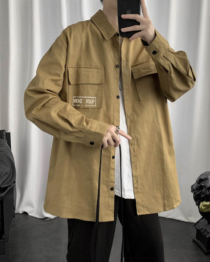 Męska koszula o kroju oversize z napisami