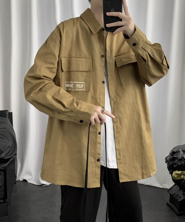 Męska koszula o kroju oversize z napisami