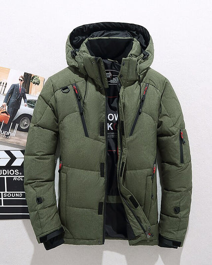 Męska kurtka zimowa puchowa z odpinanym kapturem