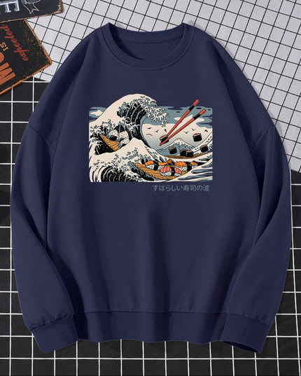 Męska bluza bez kaptura z nadrukowanym obrazkiem