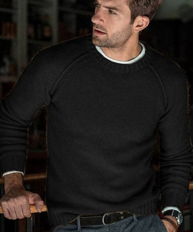 Męski sweter z dekoltem w łódkę o dopasowanym kroju