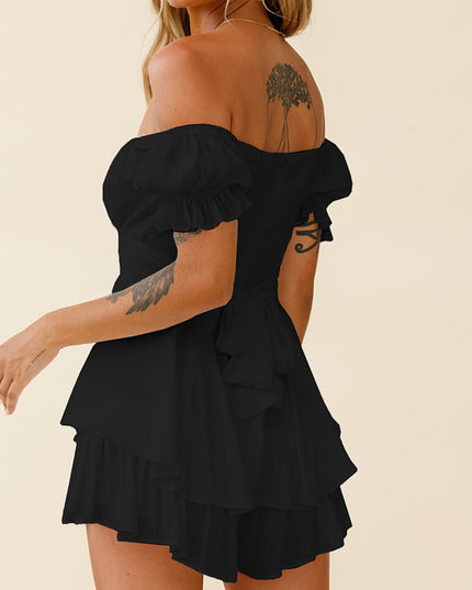 Damski kombinezon z odkrytymi ramionami imitujący sukienkę