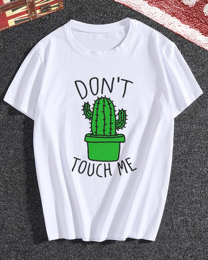 Damski T-shirt z nadrukiem ze wzorem kaktusa