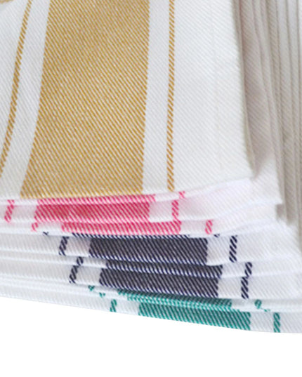 Ręcznik kuchenny ścierka biała z ozdobnym paskiem