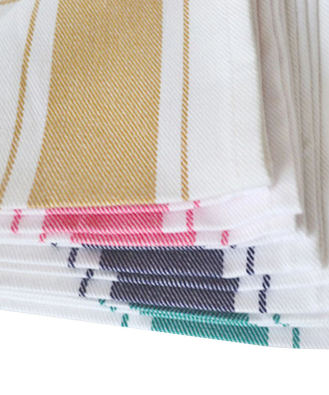 Ręcznik kuchenny ścierka biała z ozdobnym paskiem