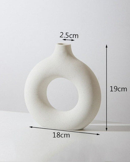 Wazon dekoracyjny ceramiczny okrągły biały