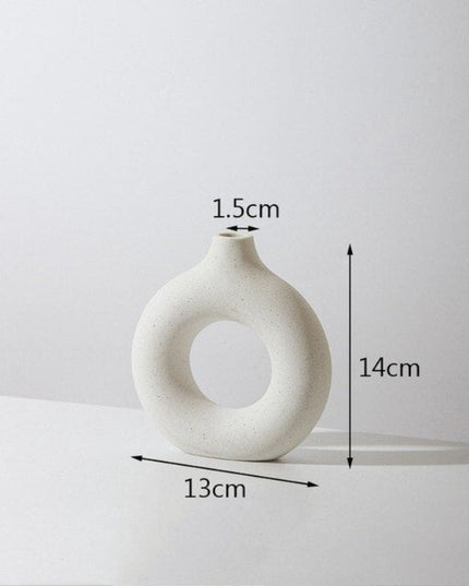 Wazon dekoracyjny ceramiczny okrągły biały