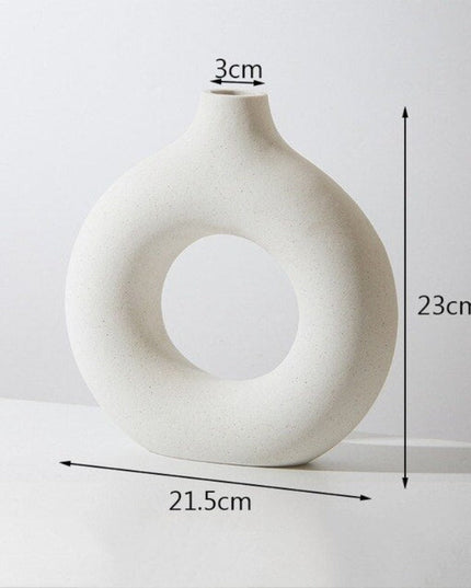 Wazon dekoracyjny ceramiczny okrągły biały