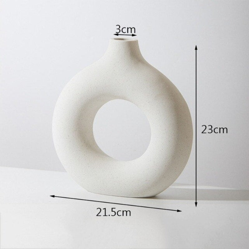 Wazon dekoracyjny ceramiczny okrągły biały