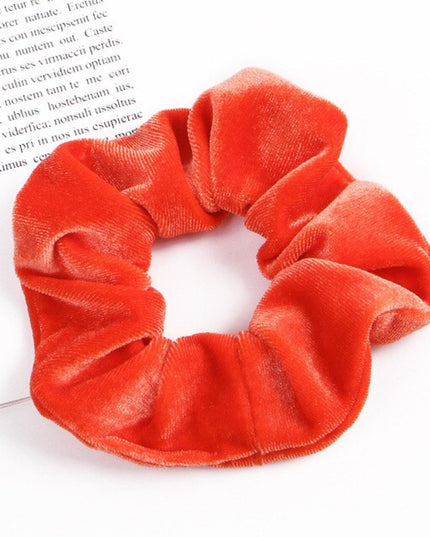 Aksamitna gumka do włosów scrunchie pomarańczowa - Akcesoria do stylizacji włosów
