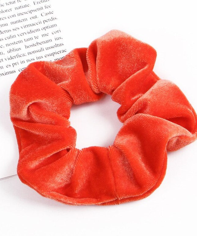Aksamitna gumka do włosów scrunchie pomarańczowa - Akcesoria do stylizacji włosów