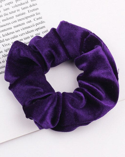 Aksamitna gumka do włosów scrunchie chabrowa - Akcesoria do stylizacji włosów