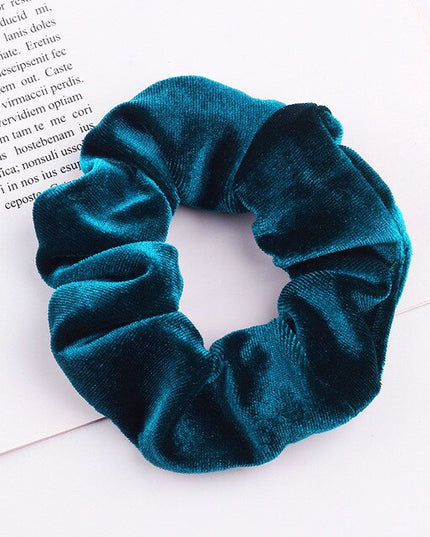 Aksamitna gumka do włosów scrunchie turkusowa - Akcesoria do stylizacji włosów