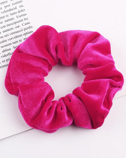 Aksamitna gumka do włosów scrunchie fuksjowa - Akcesoria do stylizacji włosów