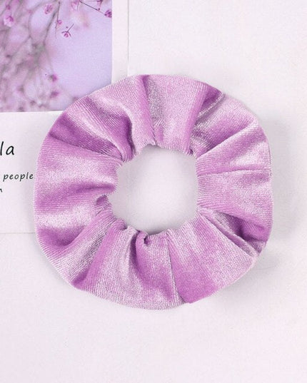 Aksamitna gumka do włosów scrunchie liliowa - Akcesoria do stylizacji włosów