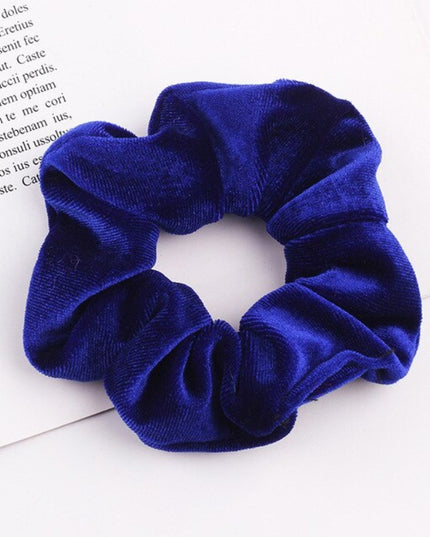 Aksamitna gumka do włosów scrunchie kobaltowa - Akcesoria do stylizacji włosów