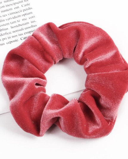 Aksamitna gumka do włosów scrunchie jasnoczerwona - Akcesoria do stylizacji włosów