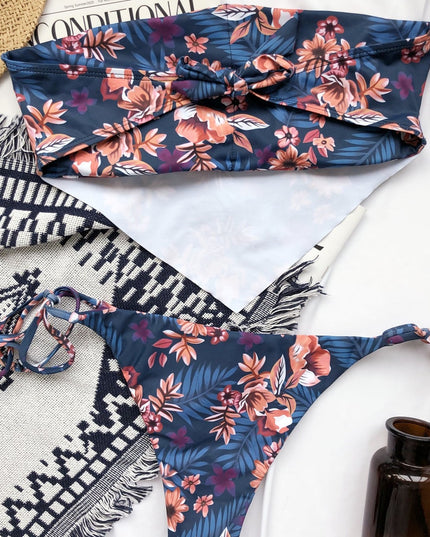 Damski dwuczęściowy strój kąpielowy bikini z górą typu chusta