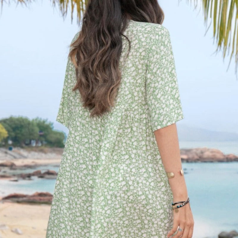 Sukienka mini w stylu boho w kwiatki