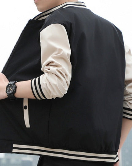 Męska kurtka przejściowa bomberka sportowa z kontrastowymi rękawami