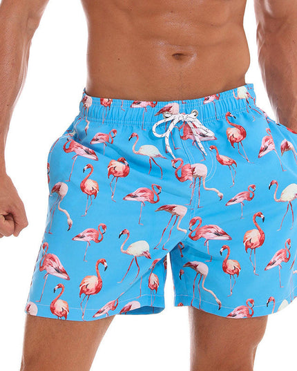 Męskie szorty kąpielowe z motywem flamingów