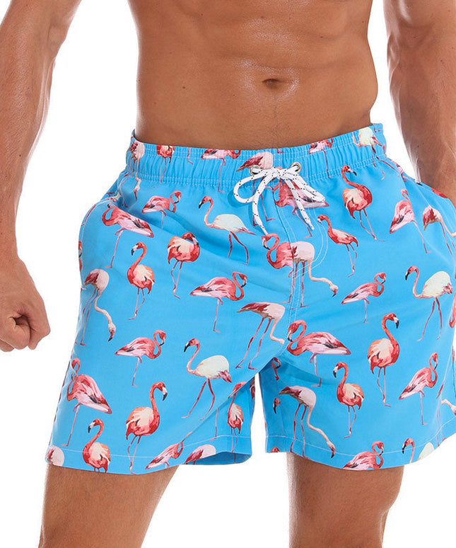 Męskie szorty kąpielowe z motywem flamingów