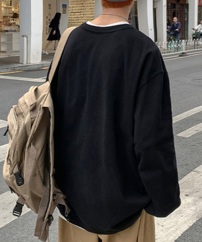 Męska koszulka z długim rękawem o kroju oversize