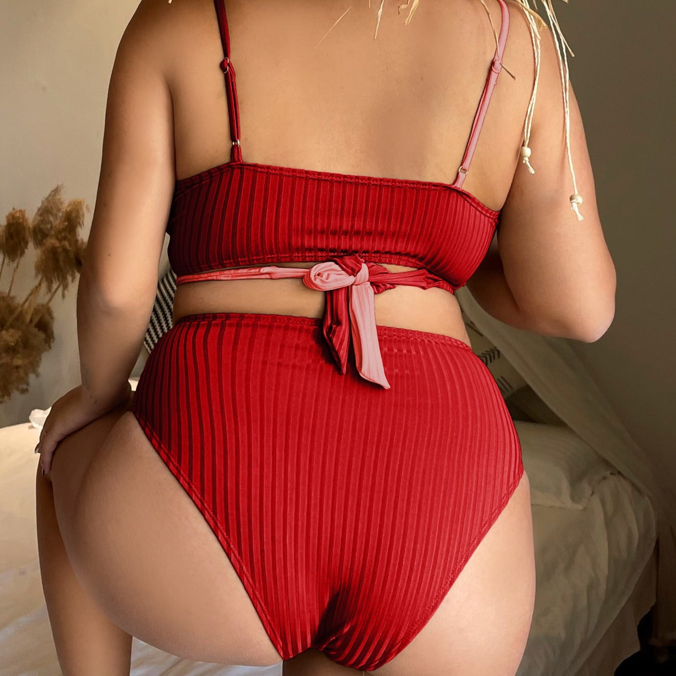 Dwuczęściowy strój kąpielowy plus size w letnich kolorach