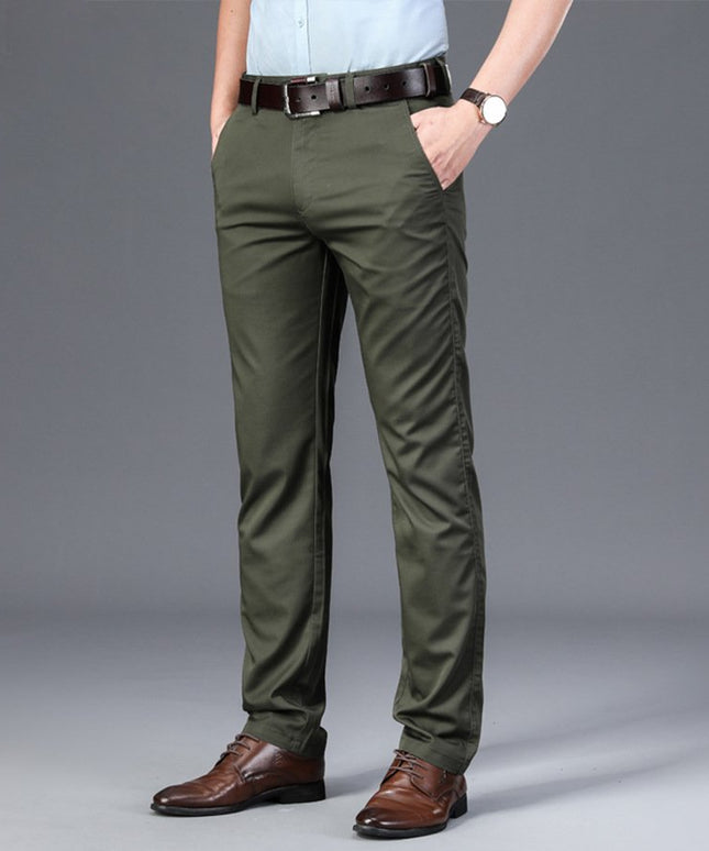 Męskie klasyczne spodnie z prostymi nogawkami