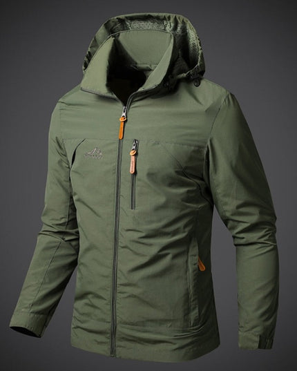 Męska kurtka przejściowa przeciwdeszczowa z kapturem