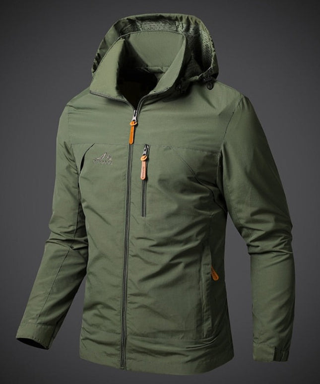 Męska kurtka przejściowa przeciwdeszczowa z kapturem