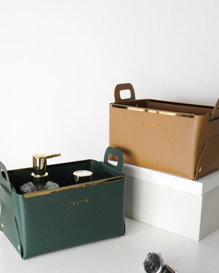 Organizer skórzane pojemne pudełko