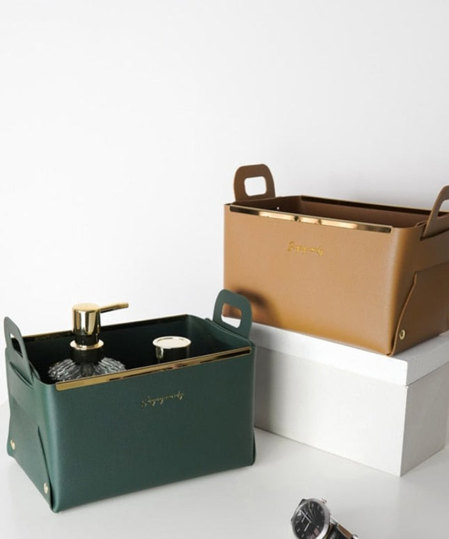 Organizer skórzane pojemne pudełko