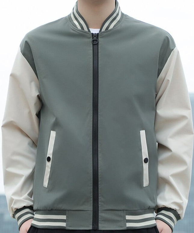 Męska kurtka przejściowa bomberka sportowa z kontrastowymi rękawami