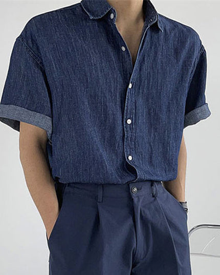 Męska koszula letnia jeansowa