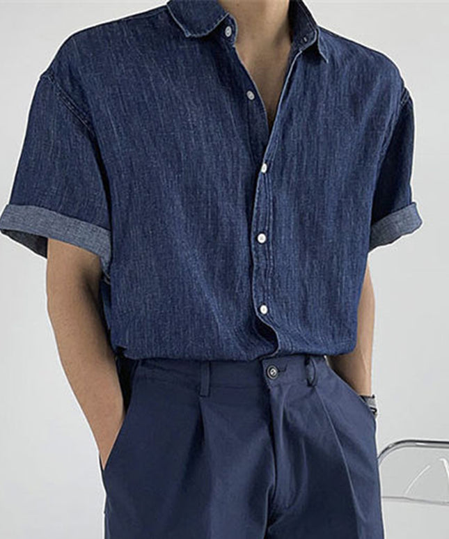 Męska koszula letnia jeansowa